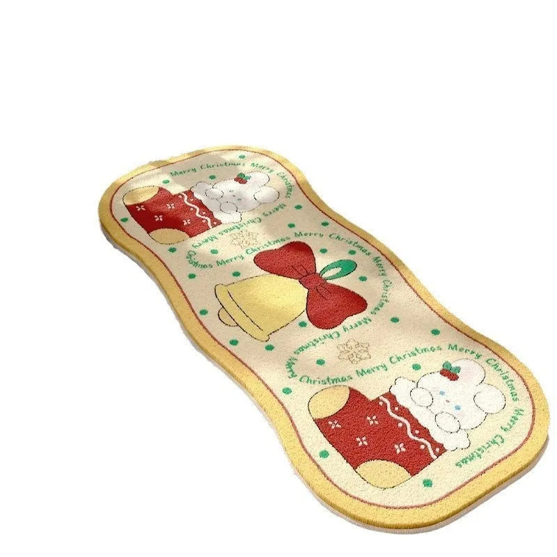 Christmas imitation cashmere carpet decoration with festive patterns in various sizes