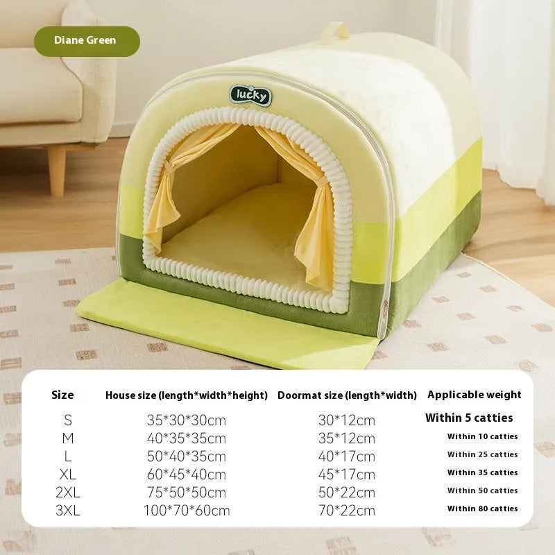 Autumn winter large dog painted sponge pet bed in rock yellow lucky colour