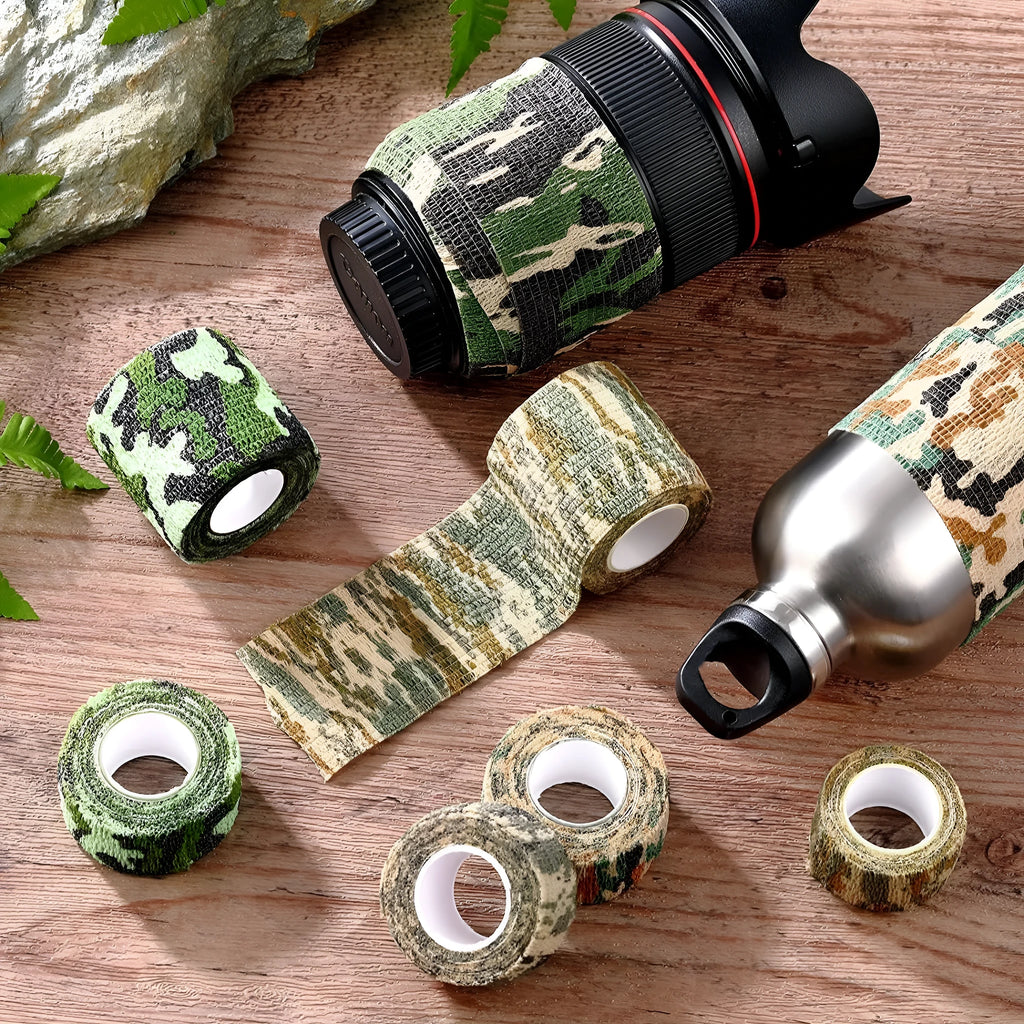 Non-woven camouflage bandage roll 4.5 metres long 5cm wide in forest pattern