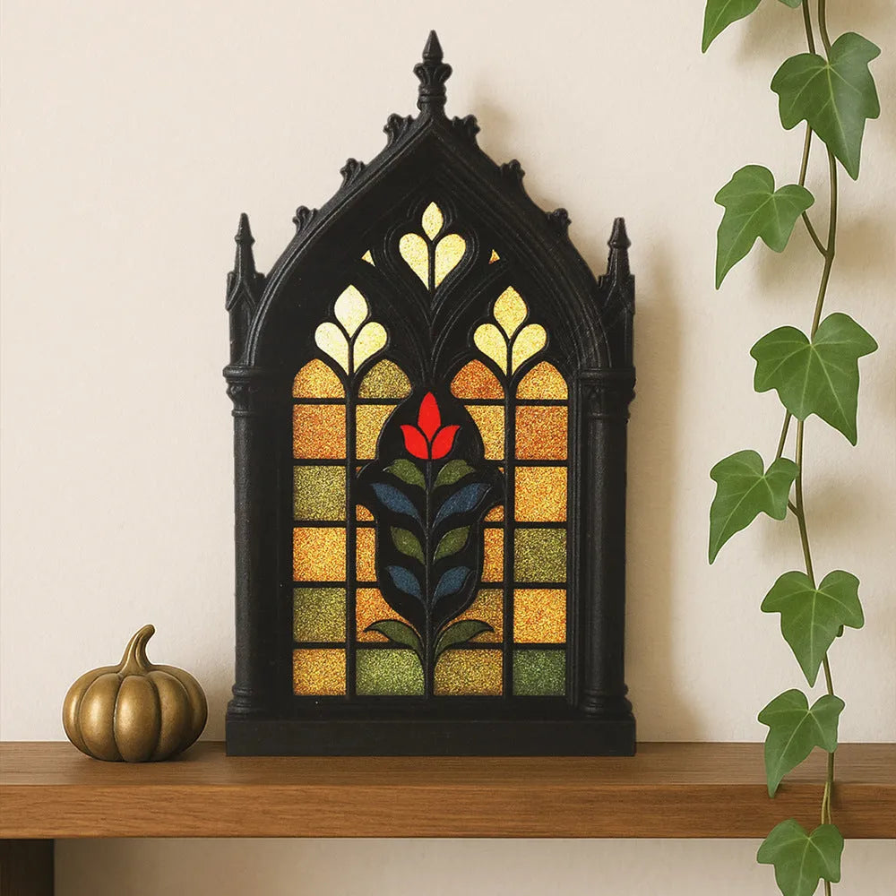 Black wooden gothic style door frame wall mounted storage rack pendant decoration