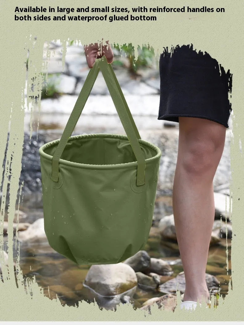 Outdoor Folding Telescopic Duct in Army Green with PVC Mesh Cloth and Polypropylene Ribbon for Ventilation and Debris Collection in 7L 13L 20L Sizes