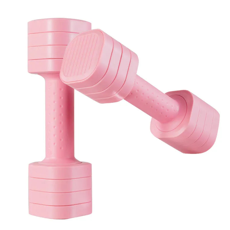 Pink and blue detachable 5lb dumbbells for women's fitness and body shaping