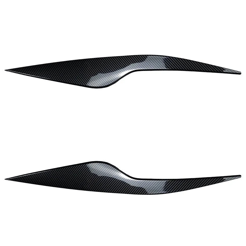 Ford Focus front headlight with carbon fibre pattern ABS eyelid sticker trim applied
