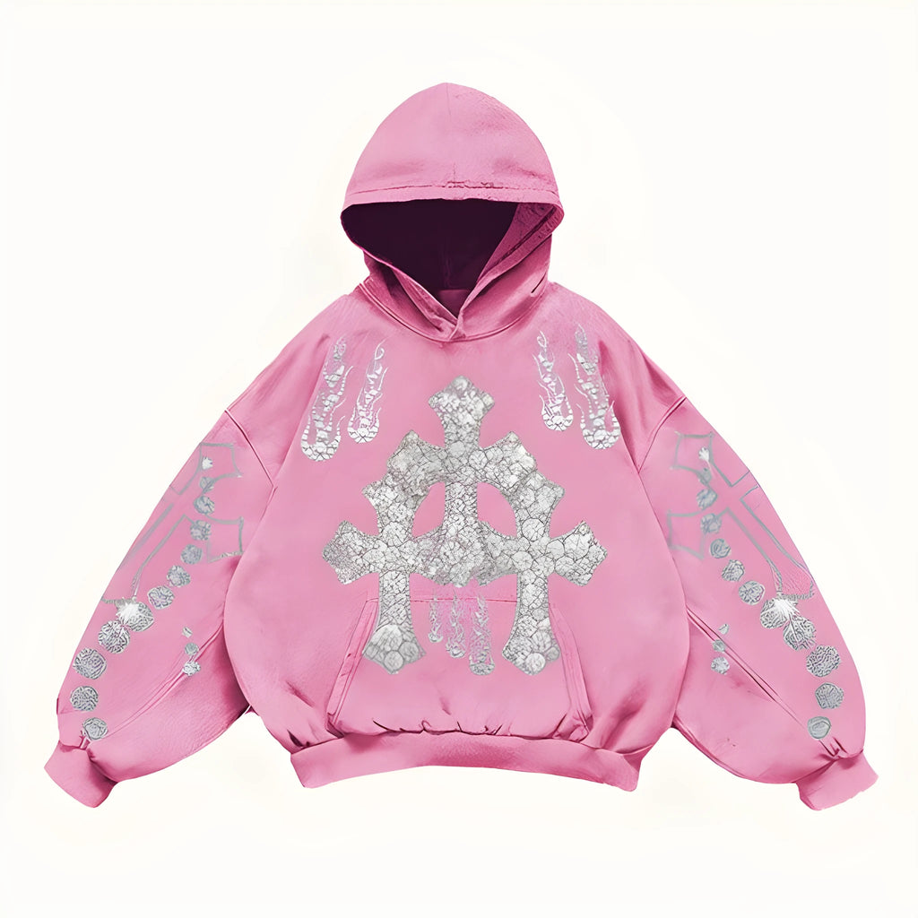 Fashion casual printed polyester sweater for women in pink, blue, black, and white sizes XS to 3XL