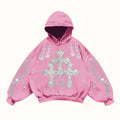 Fashion casual printed polyester sweater for women in pink, blue, black, and white sizes XS to 3XL