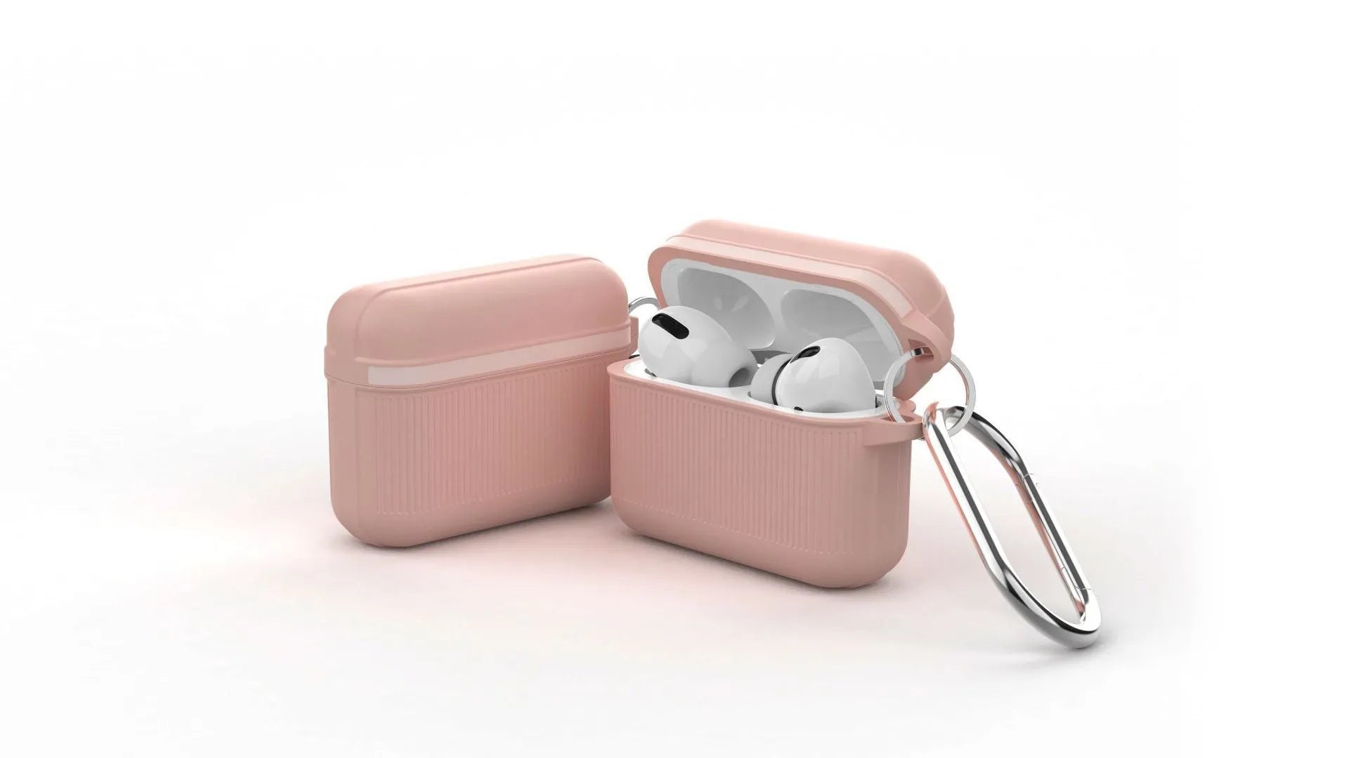 Silicone clamshell case for Apple AirPods with reinforced corners and ultra-thin grip