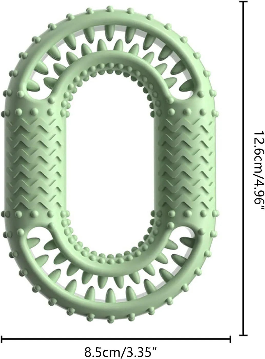 Blue O-ring shaped dog chewing toy for aggressive chewers on white background