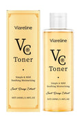 100ml moisturising toner with vitamin C and sodium hyaluronate in a white bottle with a black cap
