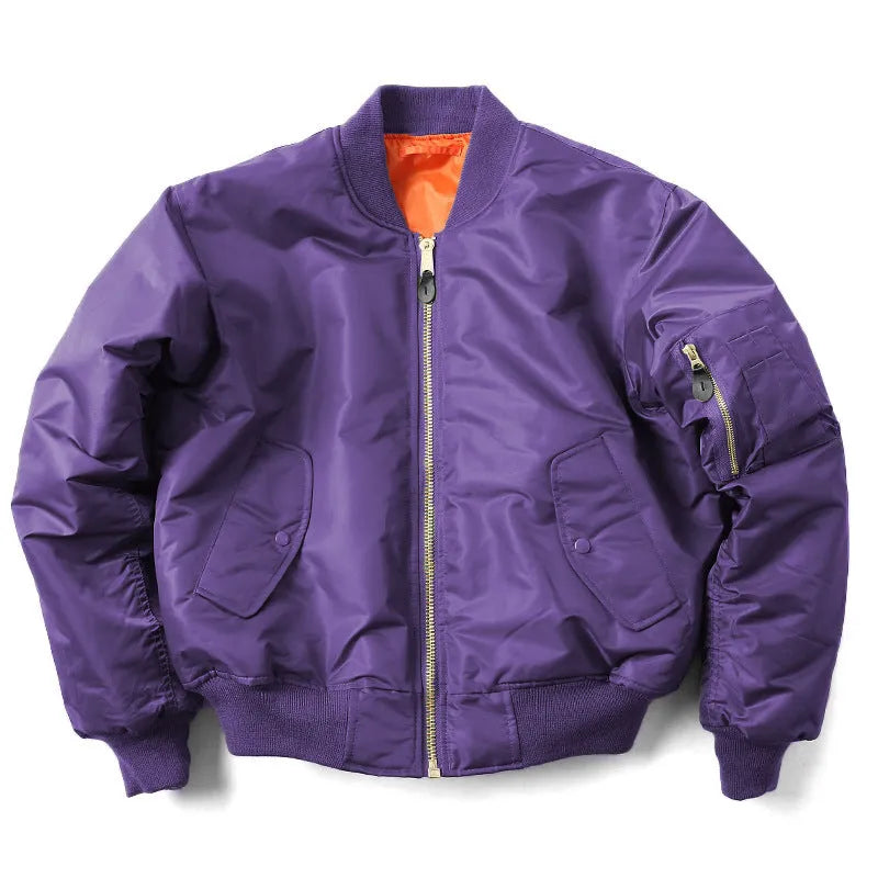 Men's loose fit pilot jacket in Army Green with cotton padding and double-sided wear-resistant nylon construction
