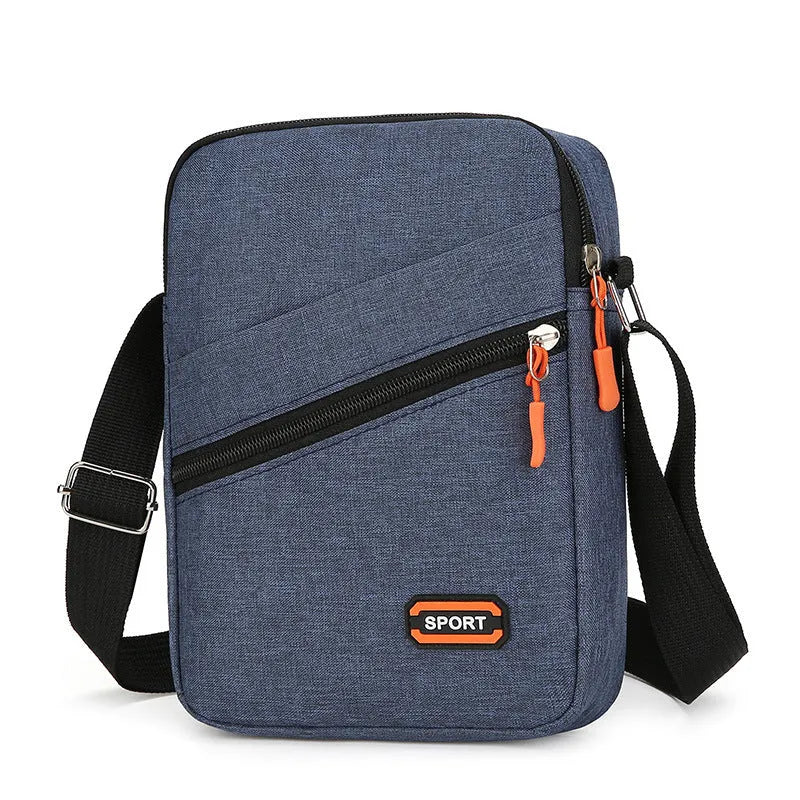 Oxford cloth crossbody commuter bag in urban simplicity style with contrast colour detailing