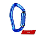 Climbing carabiner with automatic master lock in choice of five colours for rock climbing equipment