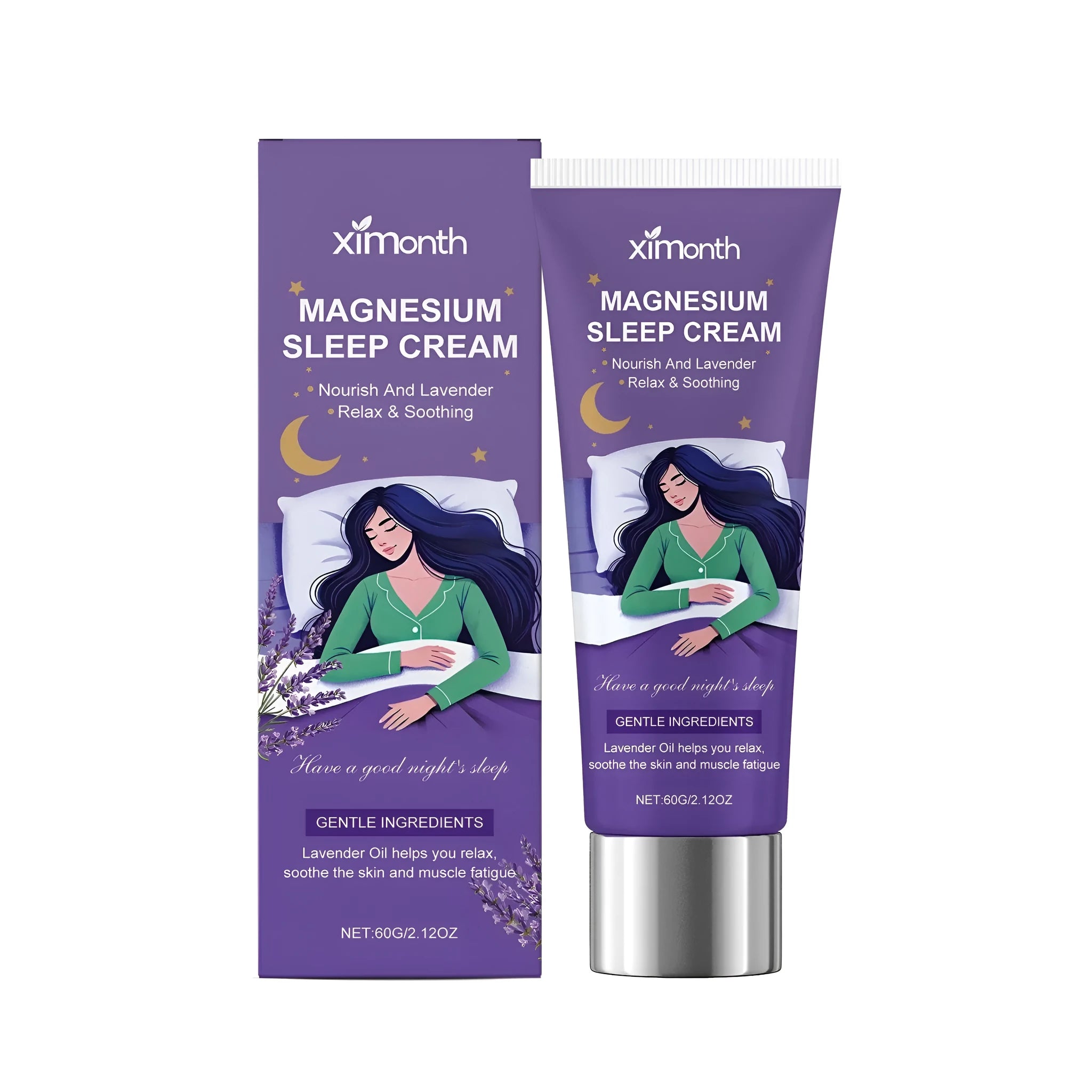 60g tube of Body Soothing Magnesium Cream with lavender oil and allantoin for skin comfort