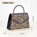 European retro handbag with diamond inlay in TW280 gold colour hard shell polyester crossbody bag