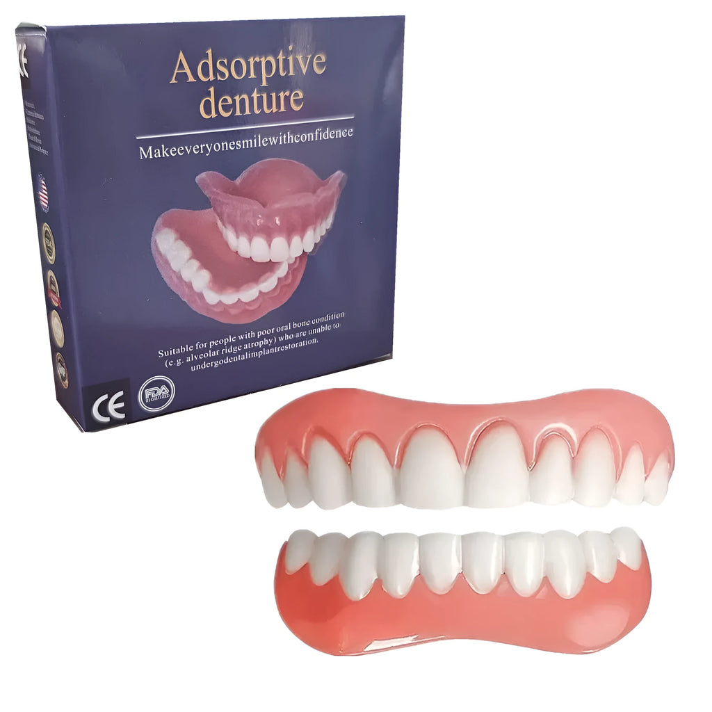 Silicone dental training dentures model showing upper and lower teeth simulation in tooth socket