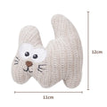 Cyan and light coffee plush cat chew toy with bell and catnip inside