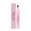 Freckle pen cosmetic tool for applying faux freckles in dark brown and light brown water-based formula