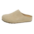 Korean style square toe slippers in apricot colour with microfiber upper and PU sole