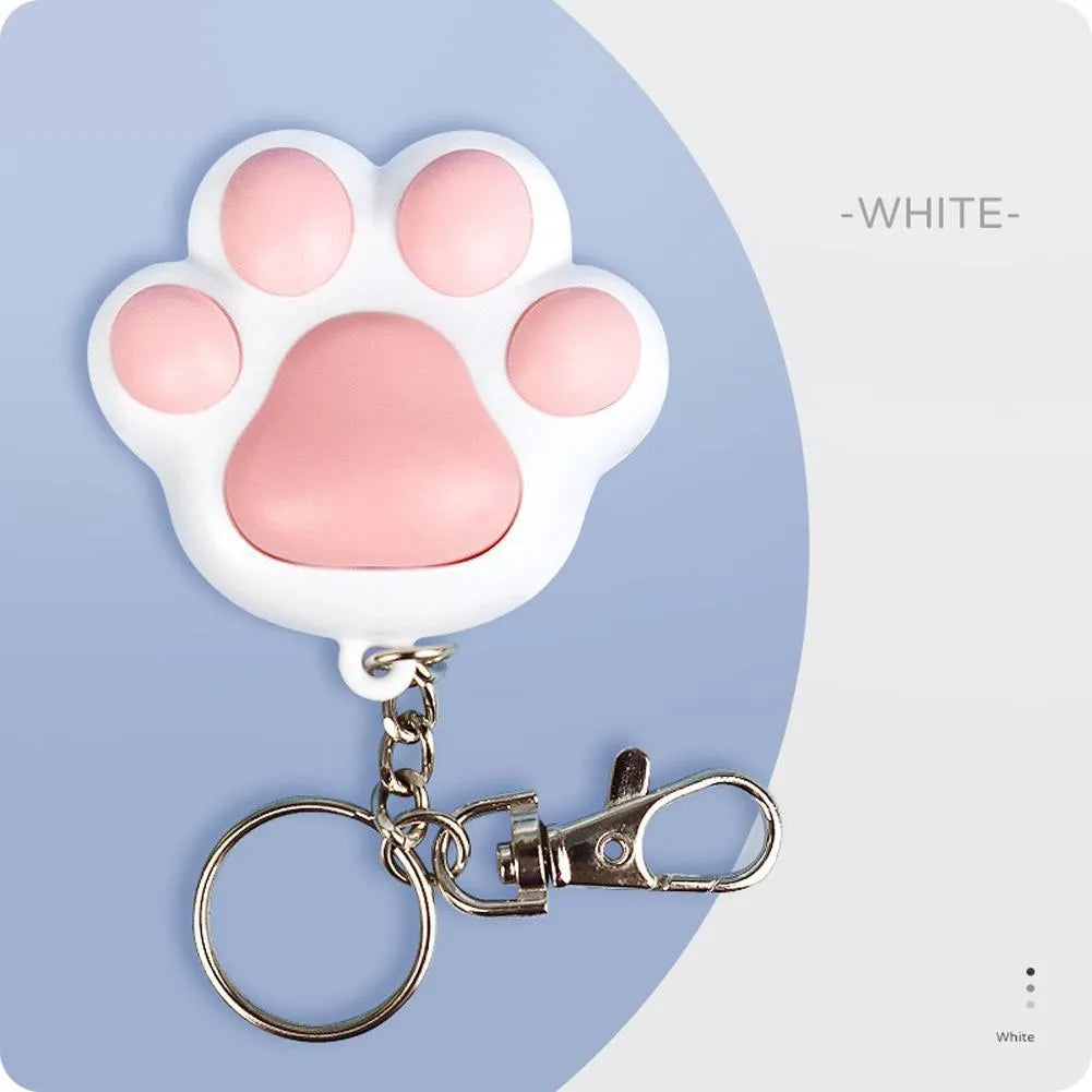 USB-rechargeable infrared cat teaser toy with keychain loop in black or pink