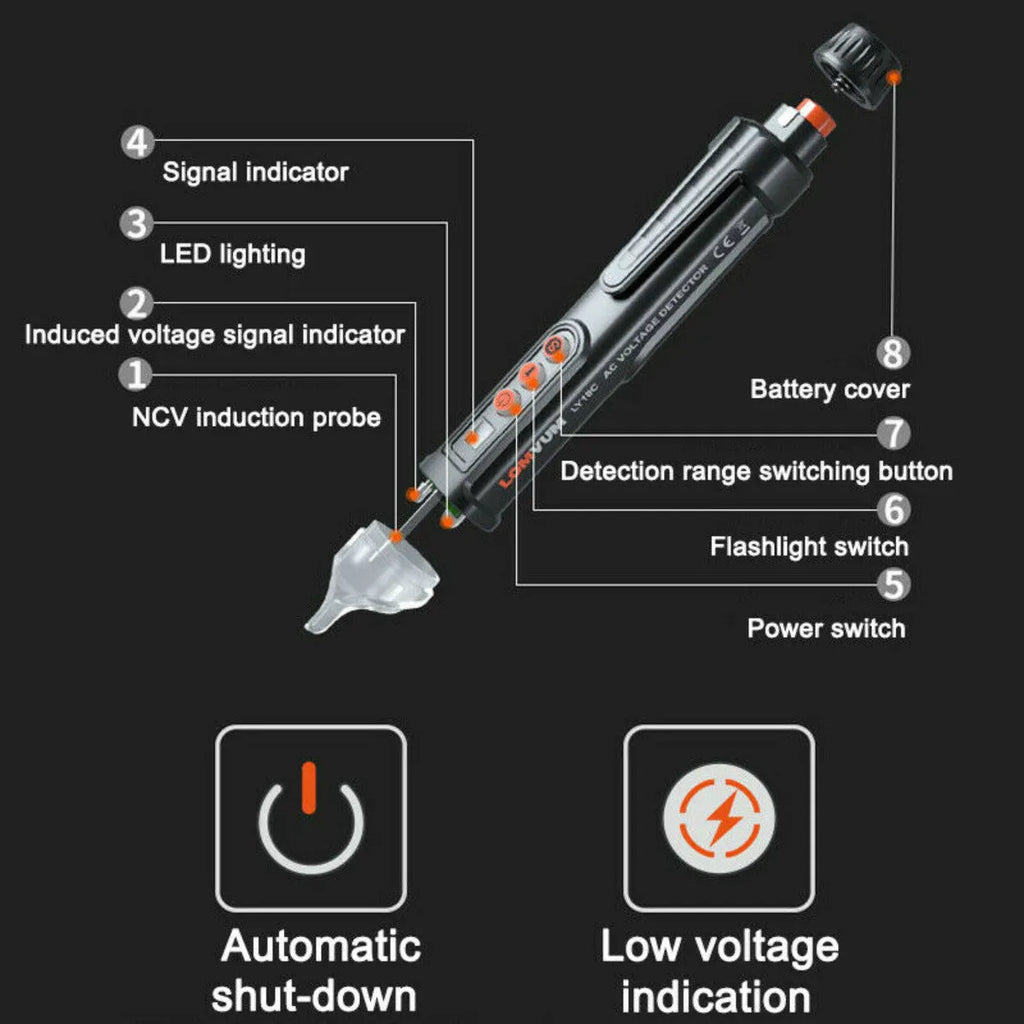 Intelligent Checkpoint test pencil with sensor tip for non-contact voltage detection