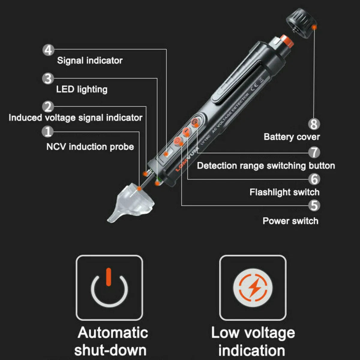 Intelligent Checkpoint test pencil with sensor tip for non-contact voltage detection