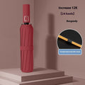 Men's plus-sized automatic folding umbrella with iron frame and NC fabric in assorted colours