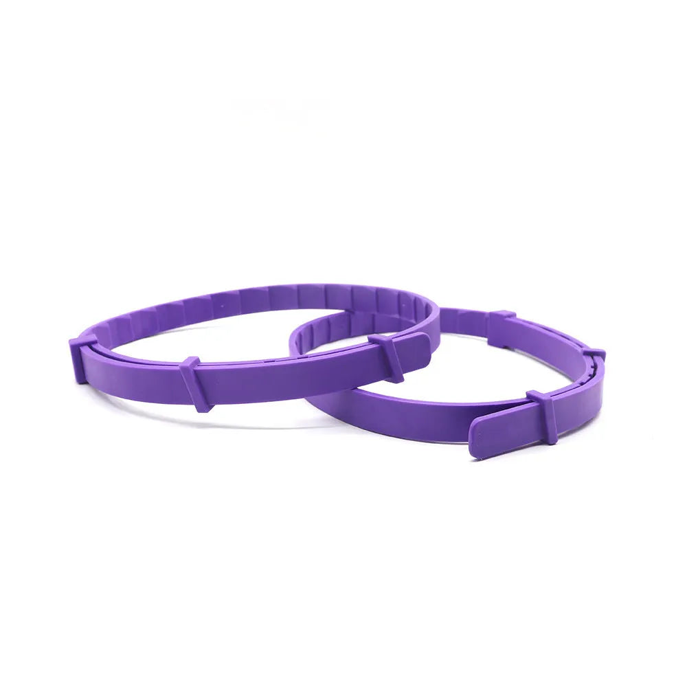 Four dog anxiety relief collars in different colours with TPR material and Chinese-style pattern
