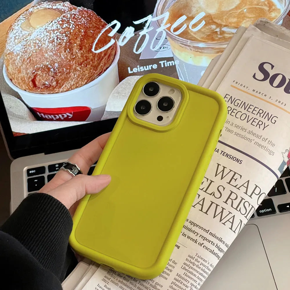 Frosted skin-feel silicone phone case in black for Apple iPhone, full-cover TPU design with camera cutout