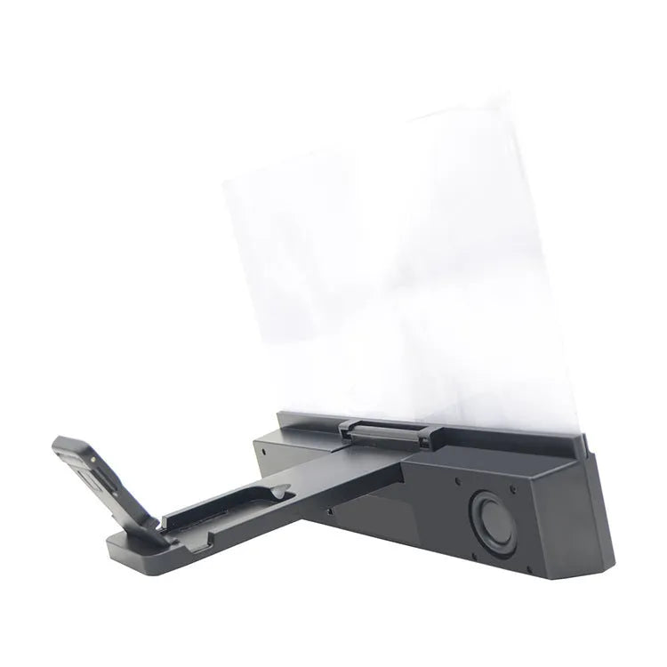 12-inch mobile phone screen amplifier with acrylic lens and ABS housing showing smartphone display enlargement