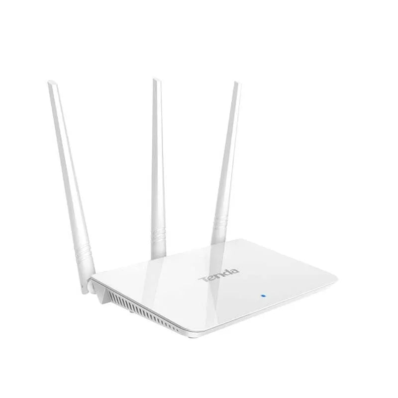 White US-style dual-band wireless router for 2.4GHz and 5GHz broadband networks.