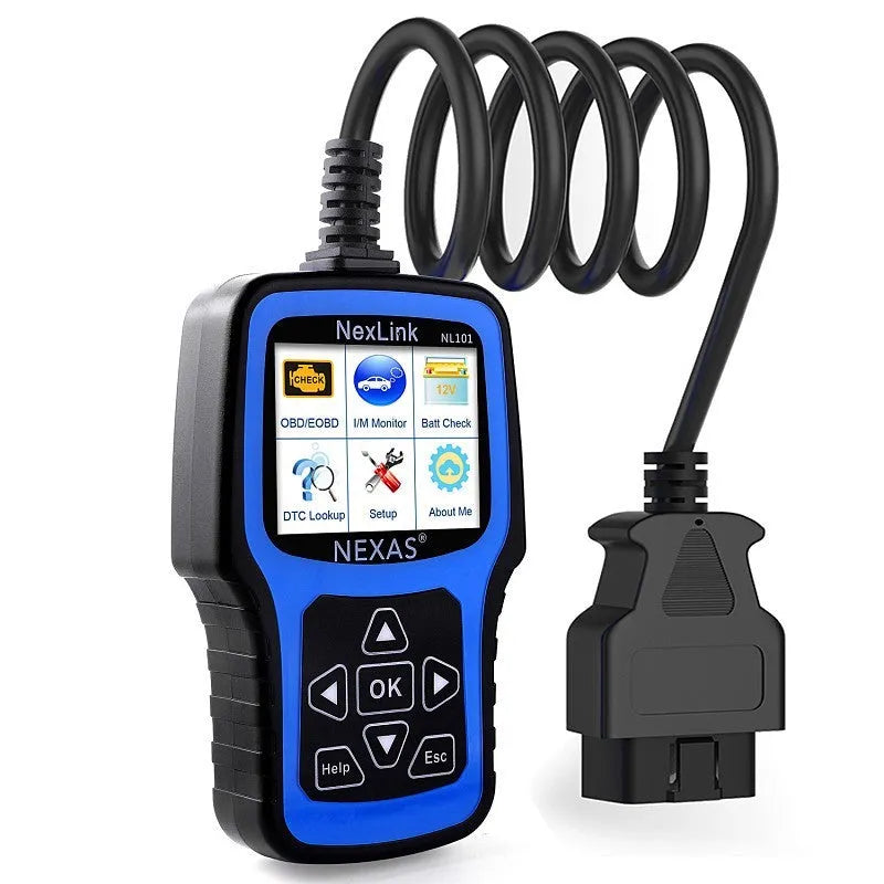 Nexas NL101 OBD2 car diagnostic scanner with USB cable for vehicle diagnostics