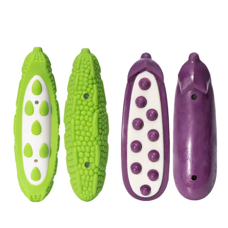 Meat-scented simulation dog toy for aggressive chewers, available in green and large size