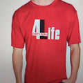 Red cotton men's T-shirt with round neck and short sleeves for summer casual wear