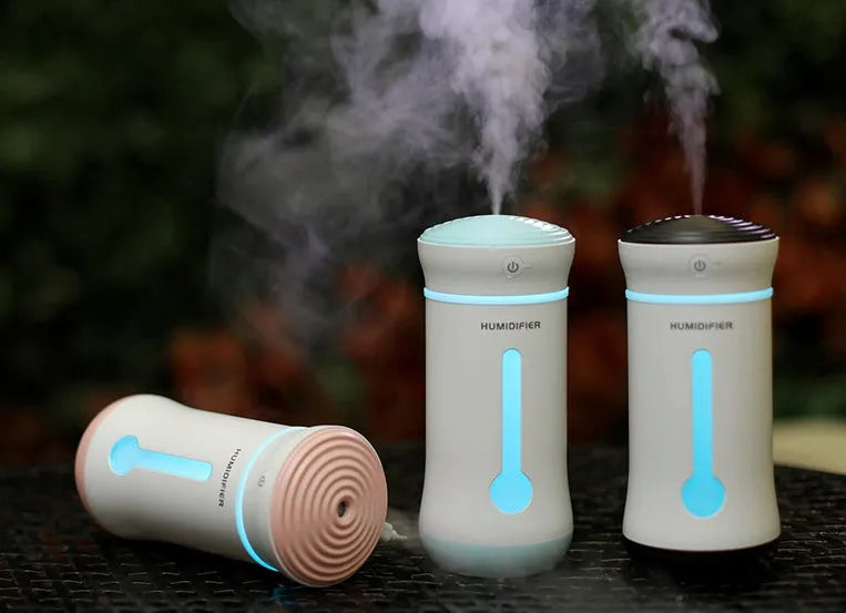Creative air purifier car humidifier with 300ml tank, USB DC5V, 7.6x7.6x17cm, pink colour