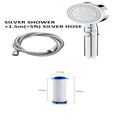 Black ABS 5-speed shower head with large water output and electroplated finish