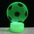 3D football night light showing seven colour options with touch controls and USB cable