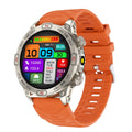 Smart sports watch with AMOLED screen displaying fitness metrics on silicone strap