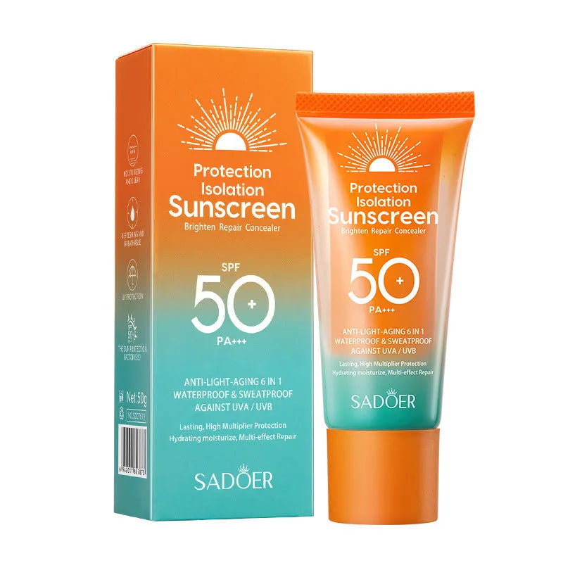 Double tube multi-effect repair isolation sunscreen 50g tube for universal skin types