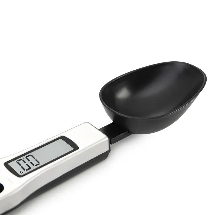 Smart measuring spoon digital scale with stainless steel body and digital display, 0.1g precision, 300g capacity