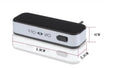 Black car FM transmitter with LCD display and 3.5mm aux cable for Android phones and other music players