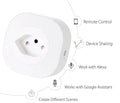 Wi-Fi smart socket plug with voice control, 3520W rating, 70x70x72mm dimensions