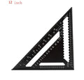 Black oxidation aluminium triangle ruler square with 90 and 45 degree edges, 12 inch model