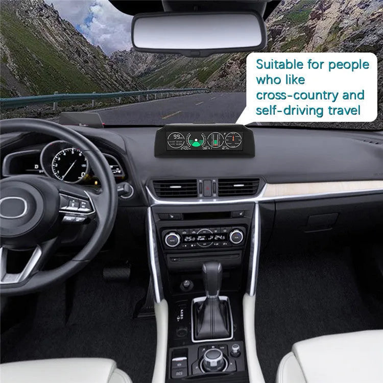 GPS GO 2 universal car HUD monitor in black showing speed altitude and compass on colour LCD display