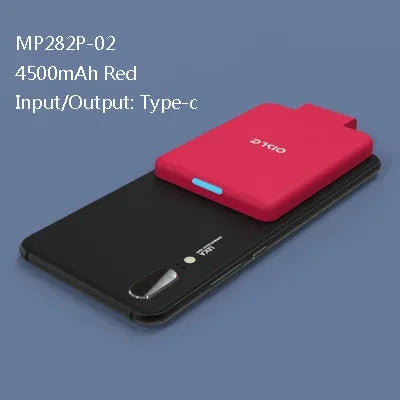 MP282P back clip battery 4500mAh for iPhone Android Type-C in black slim 9mm design