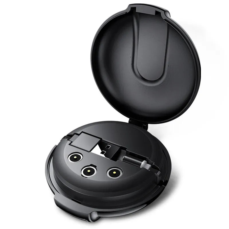 3-in-1 magnetic retractable style charger with three plugs and 1m cable for universal phone charging