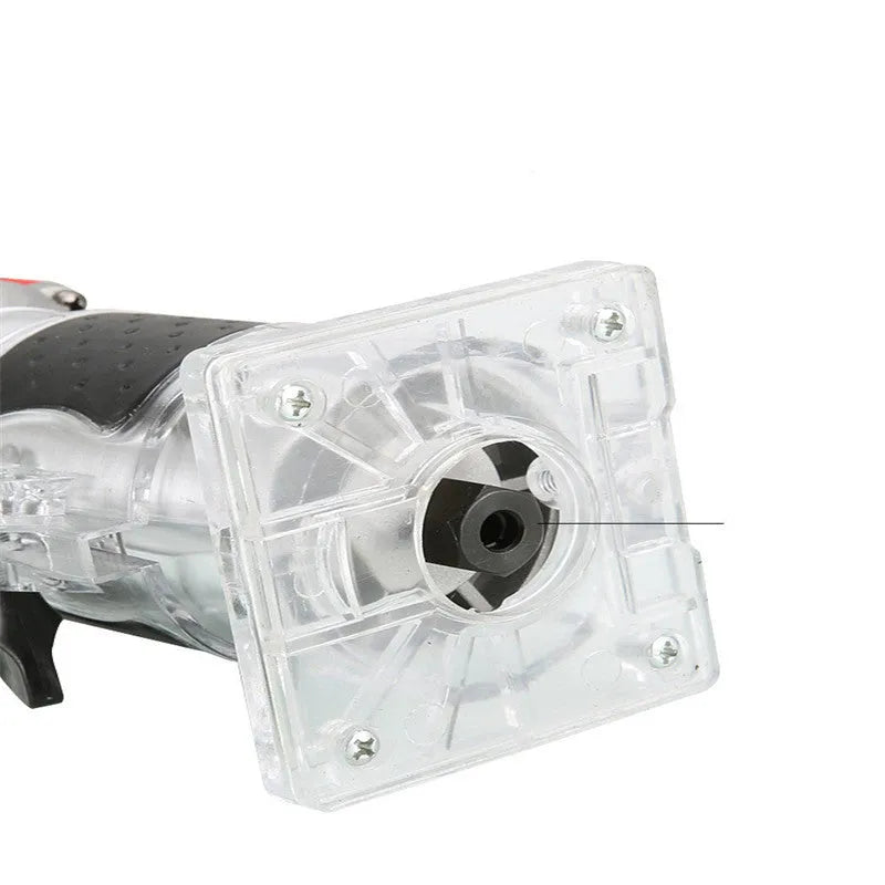800W electric wood polishing trimmer with aluminium casing, 220V AC, no-load speed 30000rpm, 2cm depth