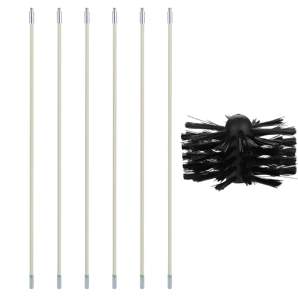Flexible 600mm chimney cleaning brush with nylon bristles for dryer vent pipes