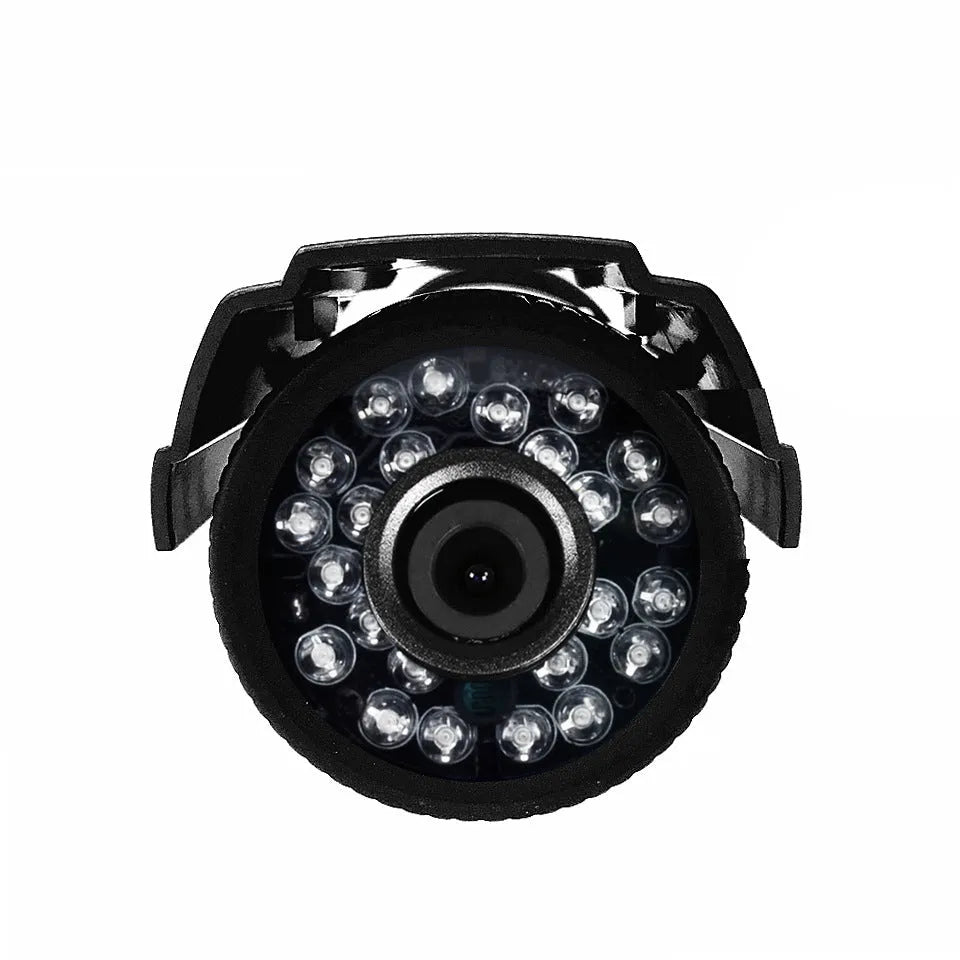 Black AHD HD waterproof security camera with fixed lens and infrared night vision
