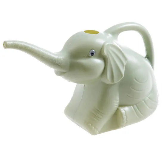 Colourful elephant-shaped children's watering can with long nozzle for gardening