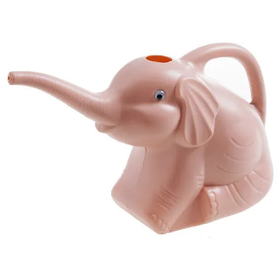 Colourful elephant-shaped children's watering can with long nozzle for gardening