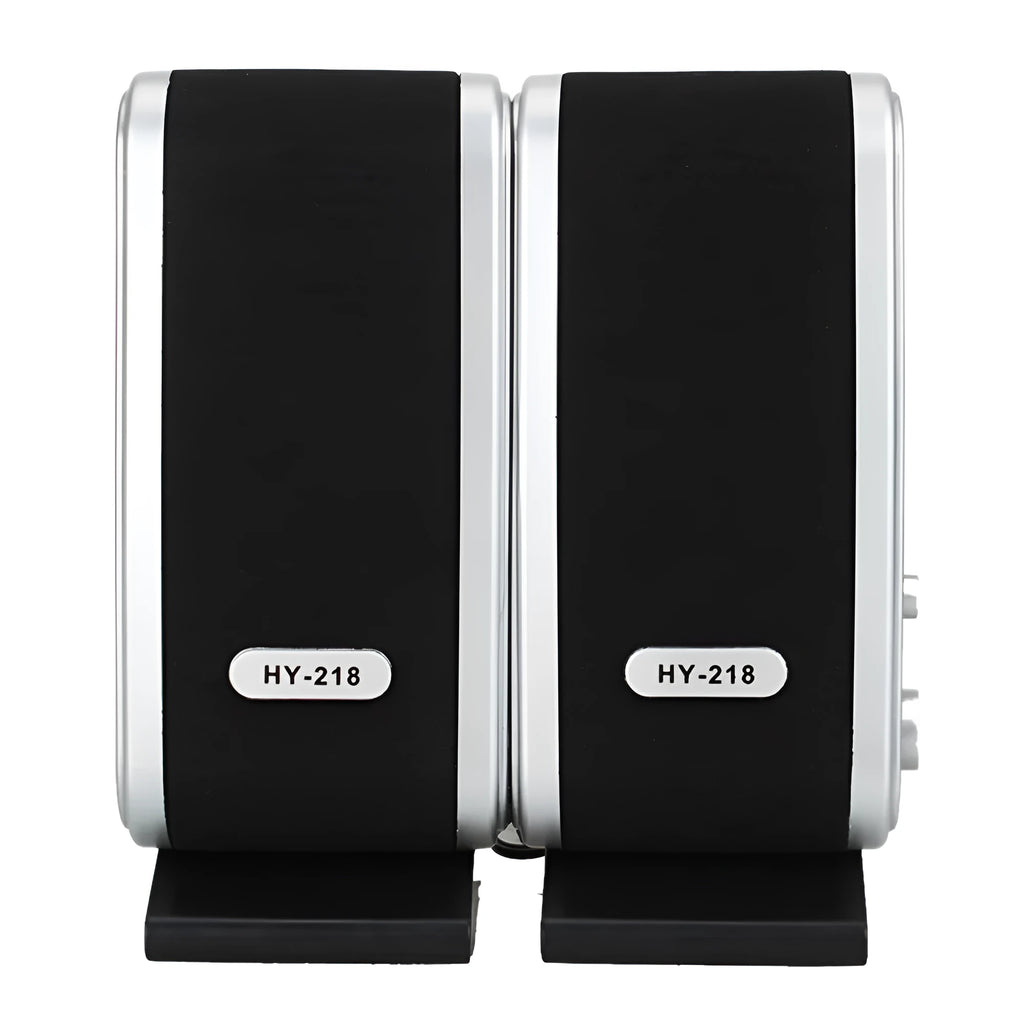 Notebook mini speaker in black colour with USB cable for portable desktop audio